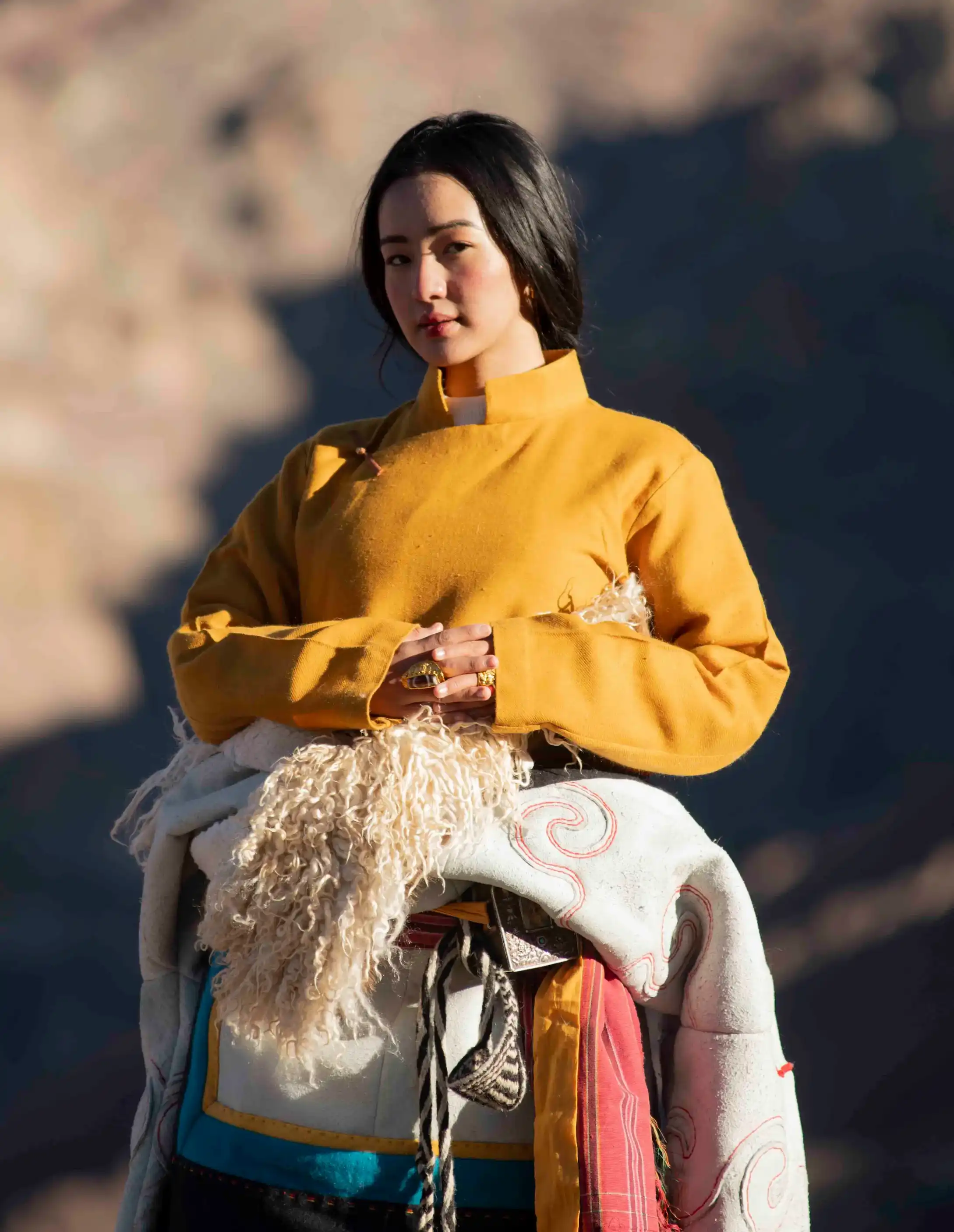 Young Ladakhi woman in traditional dress