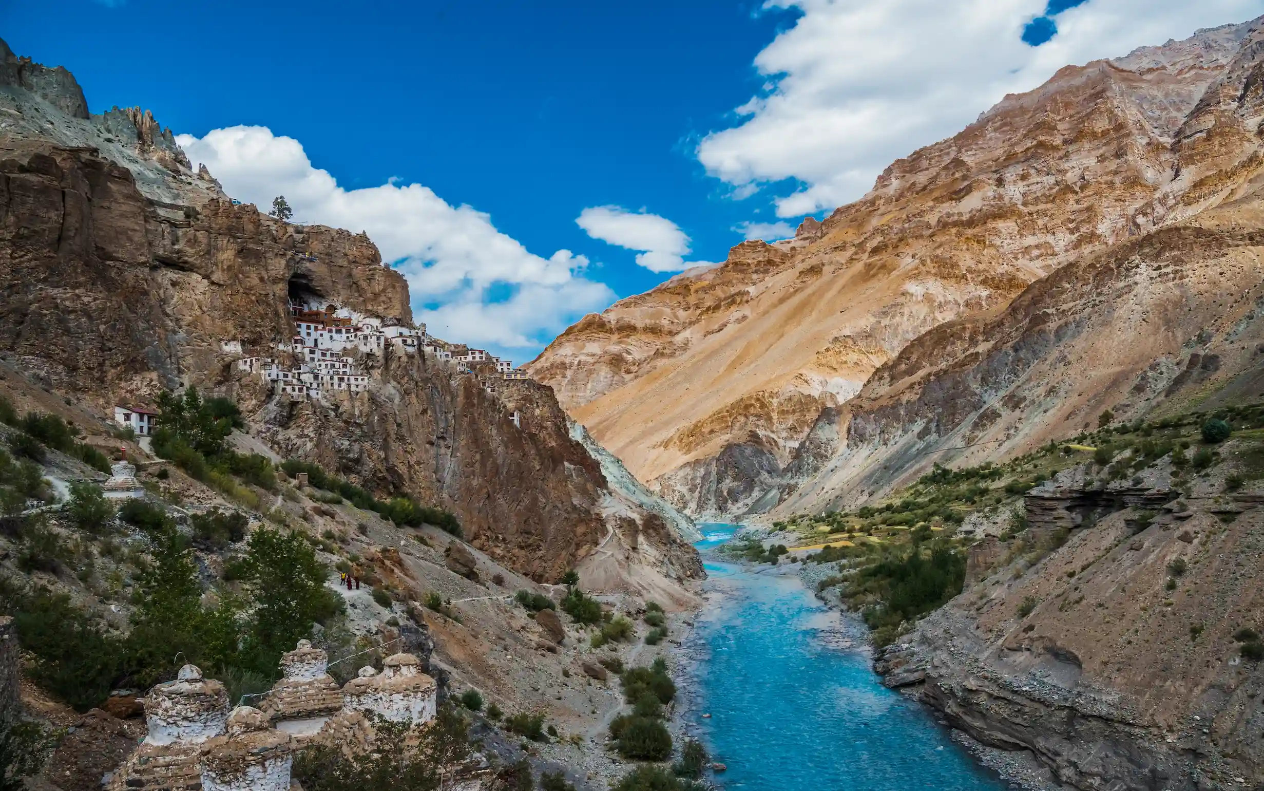 Zanskar monastery set in the Himalayan landscape