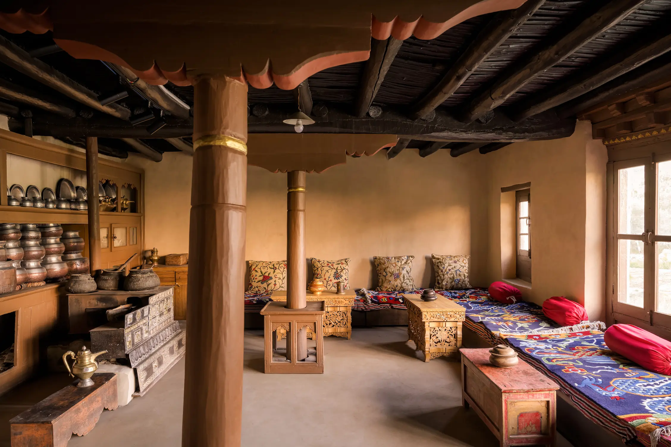 Chantsa traditional Ladakhi kitchen at Chemday House ancestral home