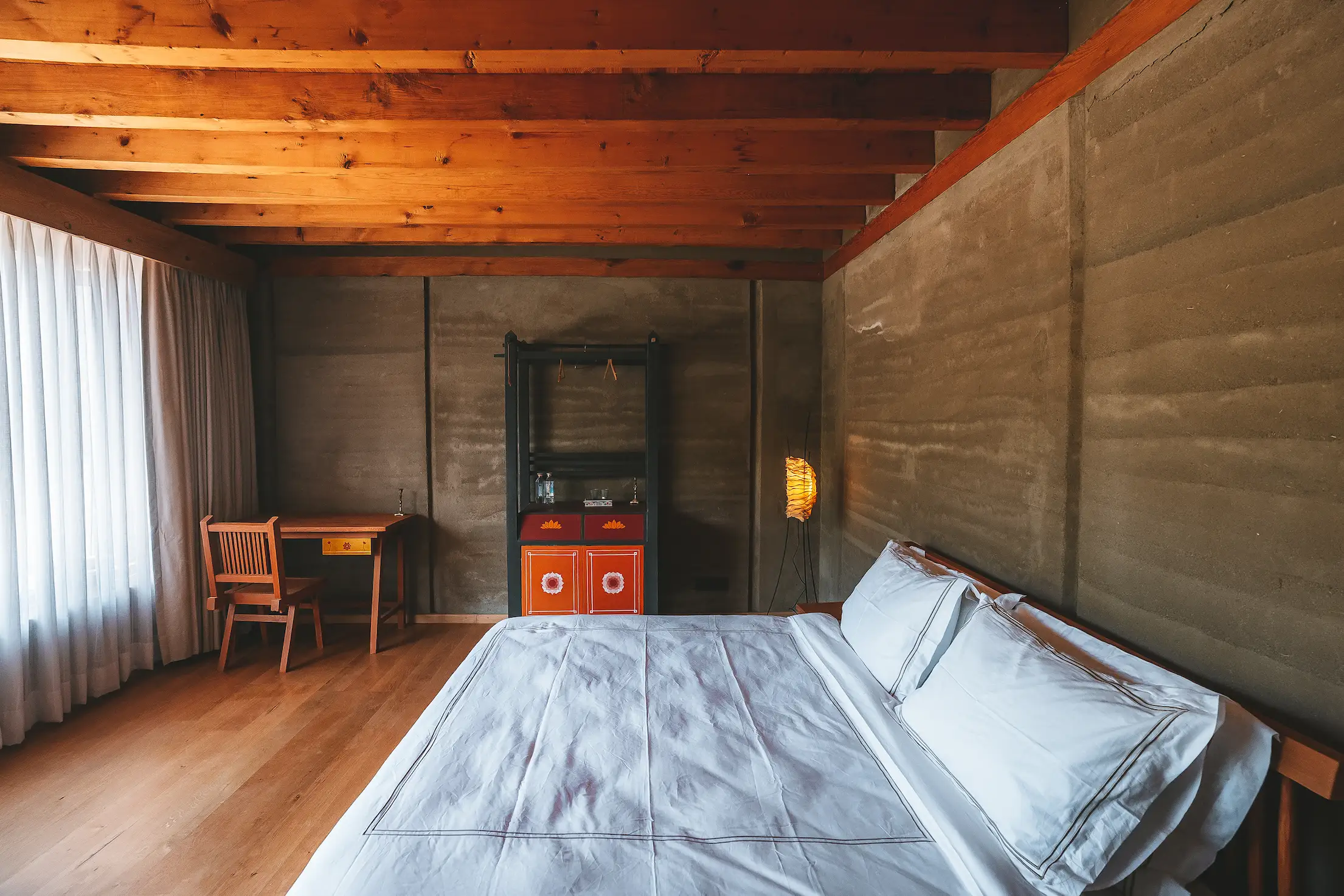 Sunlit bedroom at Chemday House